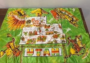 Fazzoletto vintage anni '50 seta souvenir novità Utah 28x28" - Wow!! - Foto 1 di 10