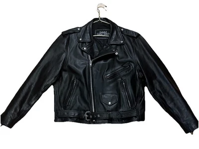 Chaqueta de motociclista vintage años 90 galería de cuero para hombre talla 48 Foto 1 de 4