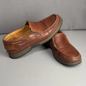 Mephisto Laceless Air Relax Spinnaker Slip On Boat Shoe- Brown Leather Us 10 - Picture 1 of 24