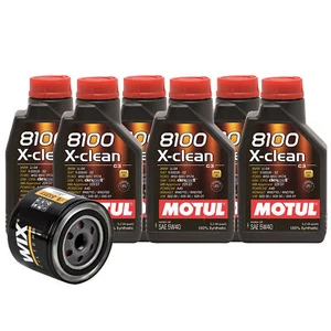 6L Motul 8100 X-CLEAN 5W40 Wix Filter Motor Oil Change Kit API SN - Picture 1 of 1
