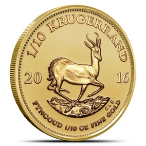 1/10 oz South African Gold Krugerrand Coin (Random Year) - Picture 1 of 2