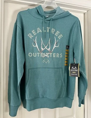 Realtree Men's Graphic Hoodie with Long Sleeves Heather Spruce - Image 1 of 4
