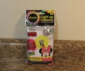 Disney Minnie Mouse Leucht LED Luftballons 5 Stück NEU - Bild 1 von 3