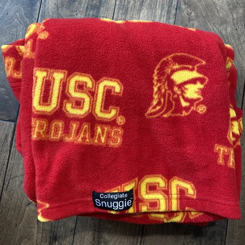 USC Trojans Collegiate Snuggie One Size Fleece Blanket with Sleeves Cover
