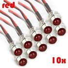Wholesale Pack of 10 Red LED Indicator Lights for Car Truck Boat 8mm Diameter