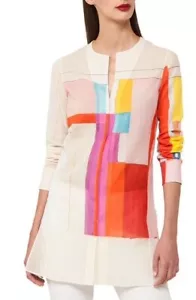 AKRIS Tunika / Bluse mit Wandbildmuster Gr. 38 = US 6 - Neu ohne Etikett - Bild 1 von 3