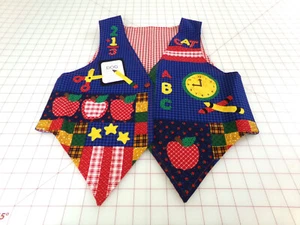Handmade Child Vest School print. Single Snap closure. See Pics for Measurement. - Picture 1 of 6