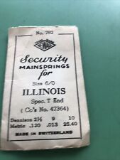 Security Mainspring For Illinois Part 782 Old New Stock Free Post