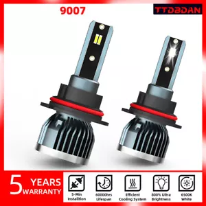 9007/HB5 LED Headlight Bulbs Kit High/Low Beam Super Bright 6000K Cold White - Picture 1 of 10