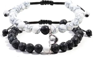 2 Pcs Magnetic Couples Bracelets Matching Bracelets Adjustable Connecting Bracel - Picture 1 of 6