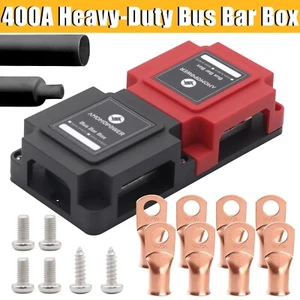 400A Heavy-Duty Bus Bar Box Copper Module /w 8 x 3/8" (M10) Studs Terminals Kit - Bild 1 von 24