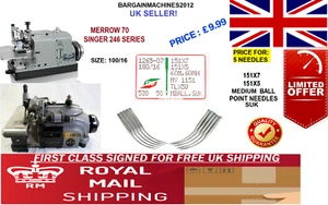 SINGER&MERROW 151X7,151X5,60M,TLX5,TLX7 SUK SIZE100/16 INDUS SEWING MCHN NEEDLE - Picture 1 of 8