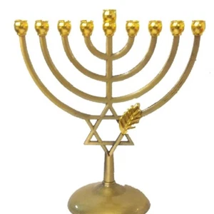 Lampada ebraica Hanukkah Menorah 9 rami nuovo design arte judaica regalo vacanze - Foto 1 di 9