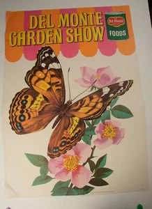 Del Monte Garden Show Butterfly Advertising Bi-Fold Poster (PSTR-3) Sign 70x24.5 - Foto 1 di 12