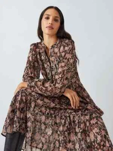 John Lewis AND/OR ''Adaline Rustic Floral Midi' Dress - UK 10 - NEW - RRP £109 - Picture 1 of 12