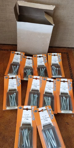 NOS Vintage Wood Screws -- Cross 10 packs of 7 - 2" x 10 - USA 🇺🇸 Cover