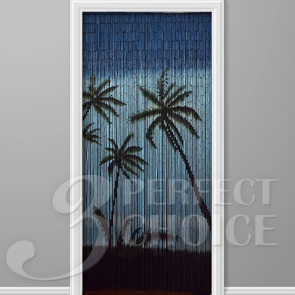 Cortina de bambú con cuentas ventana puerta colgante Shoji divisores de habitación palma Hawaii playa Foto 1 de 1