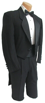 Men's Black Pierre Cardin Tuxedo Tailcoat High Quality 100% Wool Size 38XL - Image 1 of 4