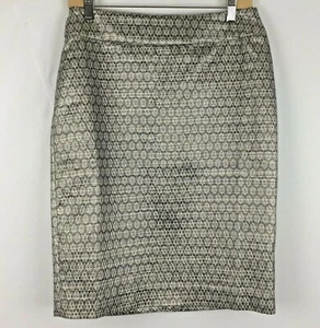Charter Club Pencil Skirt Metallic Geometric Size 6P Petite Back Zipper Lined - Picture 1 of 12