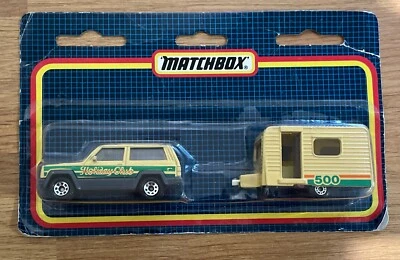 Matchbox TP-116 Jeep Cherokee & Caravan Diecast twin pack sealed carded - Image 1 of 4