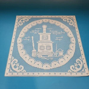 Antique Wood Stove w/scalloped design Ecru Lace Sampler - Cottagecore embroidery - Picture 1 of 6