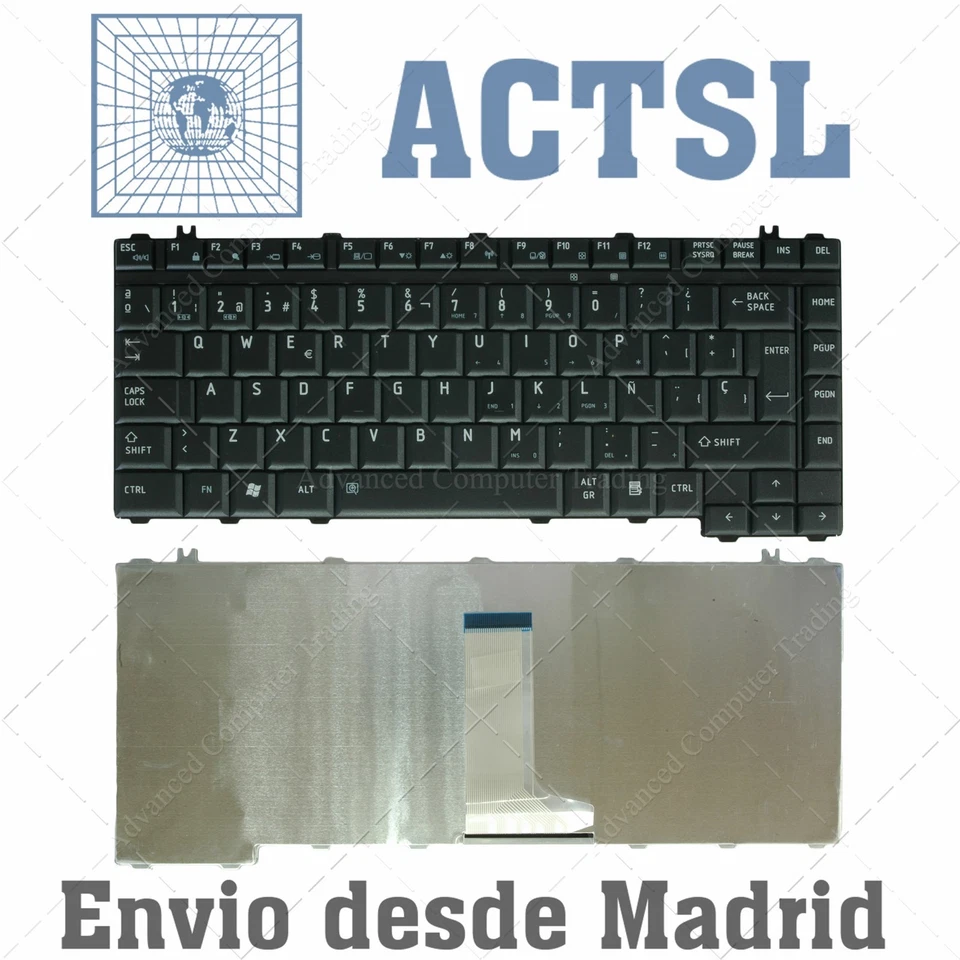 ADVANCED COMPUTER TRADING Teclado Español para portátil Toshiba Satellite A300 A305 A350 L300 L305 L300D