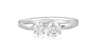 GIA Certified 1.25 Cts Round Brilliant Diamonds Anniversary Ring In 750 18K Gold - Picture 1 of 1