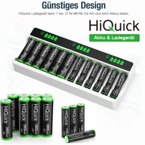 HiQuick 12 Slot Batterien ladegerät für Ni-MH Ni-CD wiederaufladbare AA AAA Akku - Bild 1 von 14