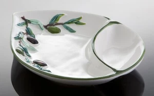 BASSANO Oliven Keramik Schale Kernablage Ausgefallene italienische Keramik 20x16 - Bild 1 von 2