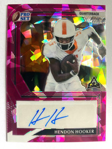 2022 Leaf Pro Set Metal Pink Crystals #HH1 Hendon Hooker Autograph RC #8/15