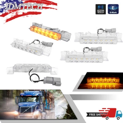 5Pack Clear Lens Amber LED Cab Roof Marker Lights For 2003-up Volvo VN/VNL Truck - Image 1 of 4