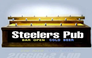 REMOTE CONTROL LED LIGHTED 18 STEELERS BEER TAP HANDLE DISPLAY / BAR SIGN - Picture 1 of 2