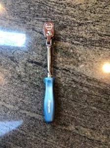 Snap On thlfd72 1/4 drive dual 80 hard grip flex head ratchet pearl blue - Bild 1 von 6