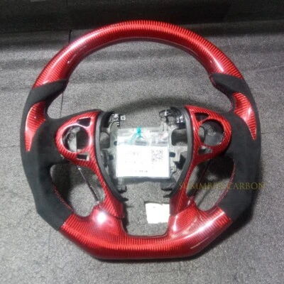 Volante rojo de fibra de carbono para Honda Accord 9th 2013-2017 Foto 1 de 2