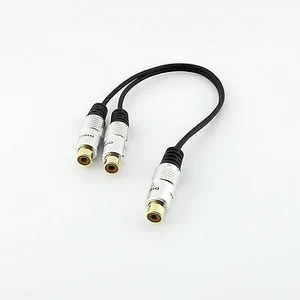 Practical RCA Female to 2 RCA Female Jack Audio Video Adapter Y Splitter Cable - Picture 1 of 5