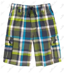 Gymboree Boys sz 4 Desert Day Camp Plaid Shorts NWT Blue Green  - Picture 1 of 2
