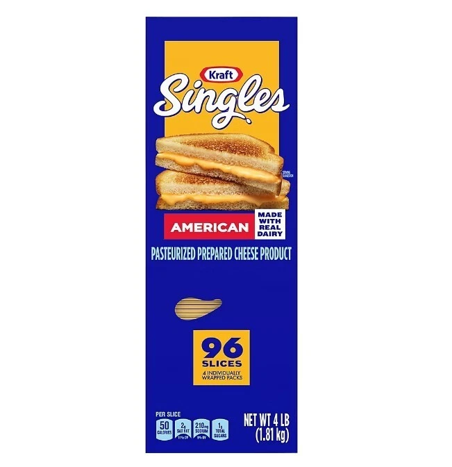 Kraft Singles American Cheese Slices, Yellow 96 ct. - 4 lbs. - Image 1 of 1