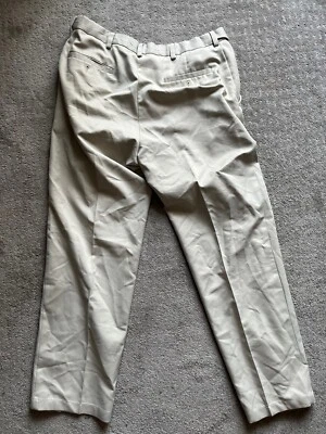 Брюки мужские Haggar цвета слоновой кости однотонные комфортные на талии плоские спереди полиэстер 36x31 - Изображение 1 из 4