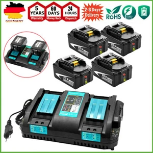 Für Makita Akku 18V 5Ah BL1850B BL1840B BL1830B LED LXT Doppelladegerät - Bild 1 von 33