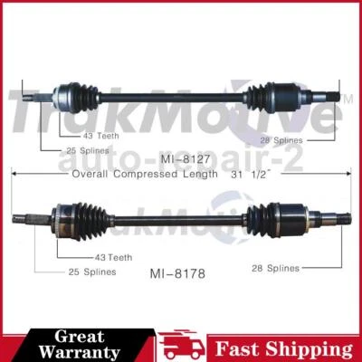 Eje trasero izquierdo derecho CV para Mitsubishi Endeavor TrakMotive 2004~2008 Foto 1 de 4