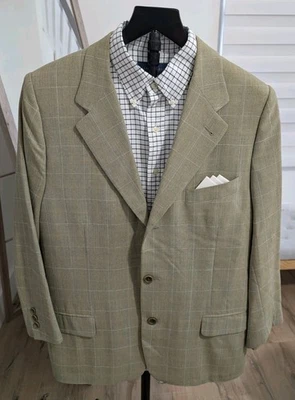 Canali Men's Blazer Plaid 42R Green Loro Piana 100% Wool Sport Coat READ - Image 1 of 4