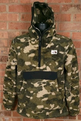 The North Face Camo Campshire Mens Small Hooded Jacket Green Sherpa - Image 1 of 4