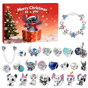Stitch DIY Perlen Armband Adventskalender Metall Charms Armreif Deko Box - Bild 1 von 18