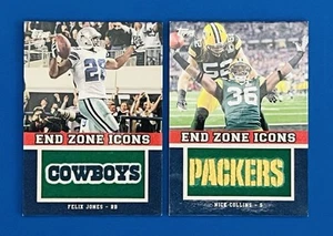 (2) Tarjetas de fútbol americano parche de equipo Topps Packers & Cowboys End Zone Icons 2011 - Imagen 1 de 2