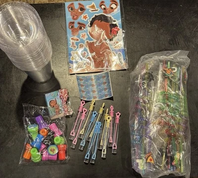 Baby Moana Party Favor Bundle Cups Bubbles Stickers Stamps Straws Decor - Image 1 of 4
