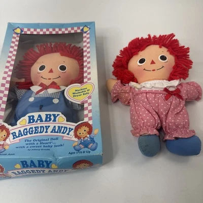 Vintage 1996 Hasbro Baby Raggedy Ann (loose ) and Baby Raggedy Andy NEW IN BOX - Image 1 of 4