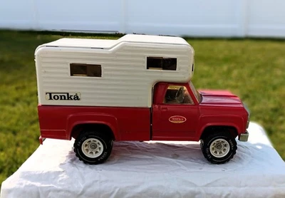 1974 Tonka Dodge Pick Up Truck Camper, veículo de brinquedo de aço prensado - Imagem 1 de 4