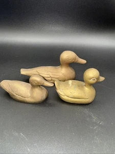 Vintage Messing Ente Figuren Set 3 verschiedene Größen - Bild 1 von 10