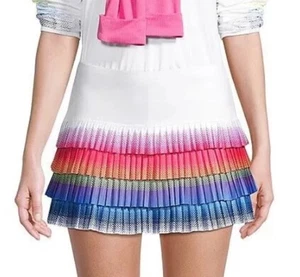 Lucky in Love Shock Wave Pleated Tiered Skirt Skort Tennis Pickleball Sz S - Picture 1 of 11