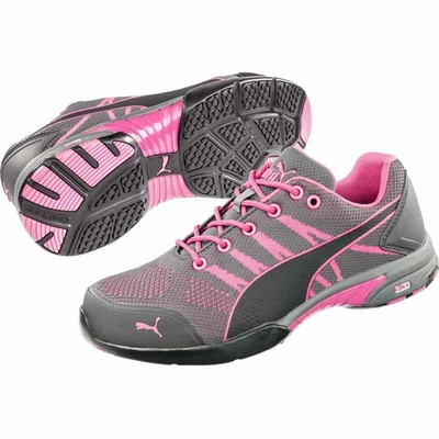 Puma Safety Shoes CELERITY KNIT PINK LOW Steel Toe Cap Trainers